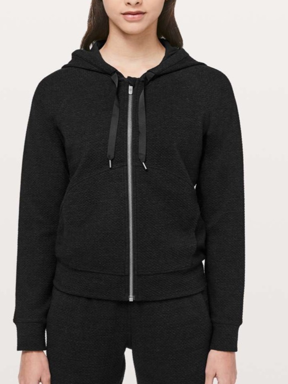 Lululemon Heathered Core Black Catch A Moment Zip Hoodie